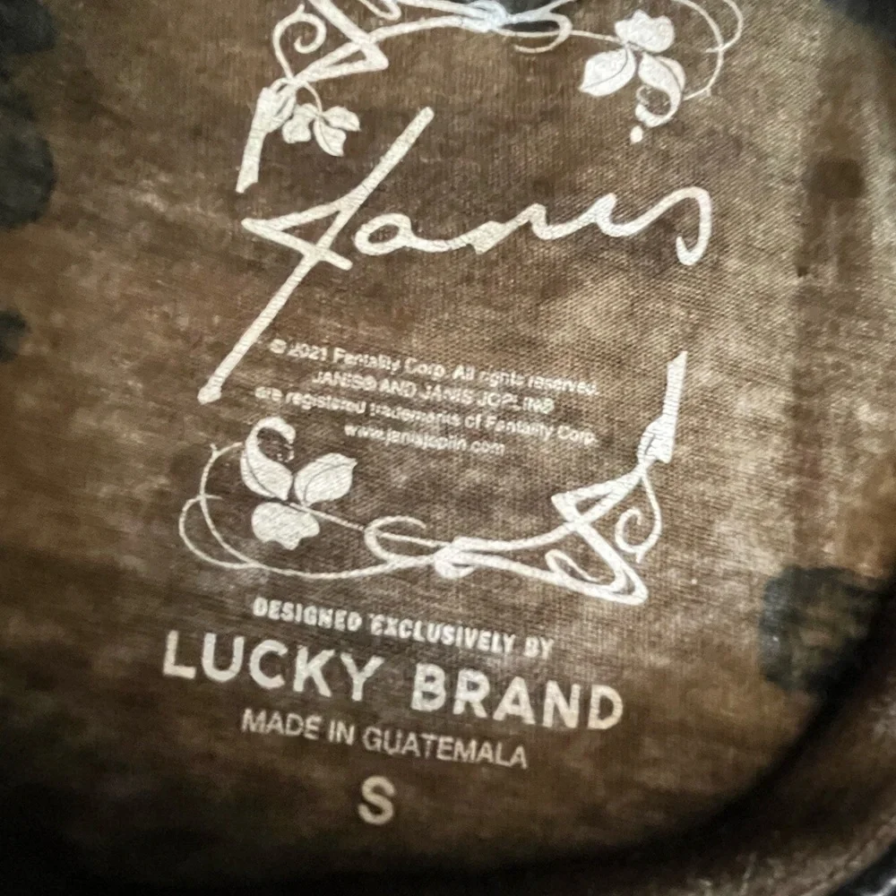 Lucky Brand Janis Joplin Camo Graphic Tee Size Small